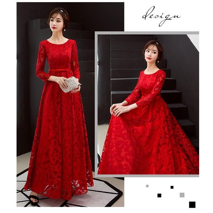 ロングドレス 演奏会 着痩せ パーティードレス レッド 袖あり レディース ロング丈 ドレス 結婚式 ワンピース フォーマル ドレス ロングドレス 演奏会 着痩せ パーティードレス レッド 袖あり レディース ロング丈 ドレス 結婚式 ワンピース フォーマル ドレス