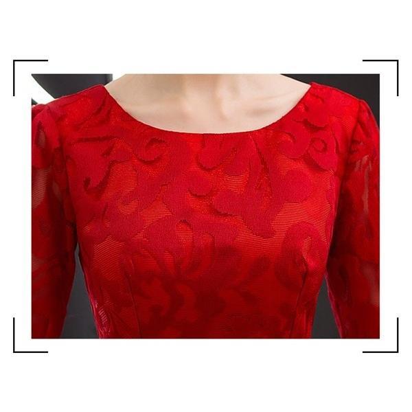 ロングドレス 演奏会 着痩せ パーティードレス レッド 袖あり レディース ロング丈 ドレス 結婚式 ワンピース フォーマル ドレス ロングドレス 演奏会 着痩せ パーティードレス レッド 袖あり レディース ロング丈 ドレス 結婚式 ワンピース フォーマル ドレス