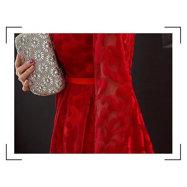 ロングドレス 演奏会 着痩せ パーティードレス レッド 袖あり レディース ロング丈 ドレス 結婚式 ワンピース フォーマル ドレス ロングドレス 演奏会 着痩せ パーティードレス レッド 袖あり レディース ロング丈 ドレス 結婚式 ワンピース フォーマル ドレス