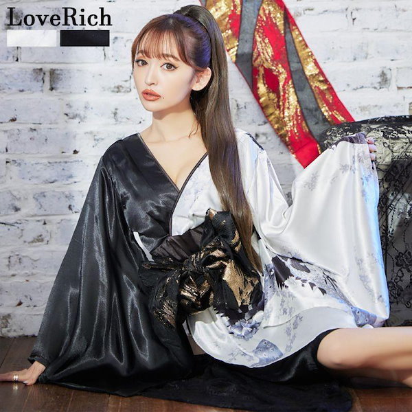 Qoo10] LoveRich 和柄 花柄 美胸 鶴 バイカラー ミニ