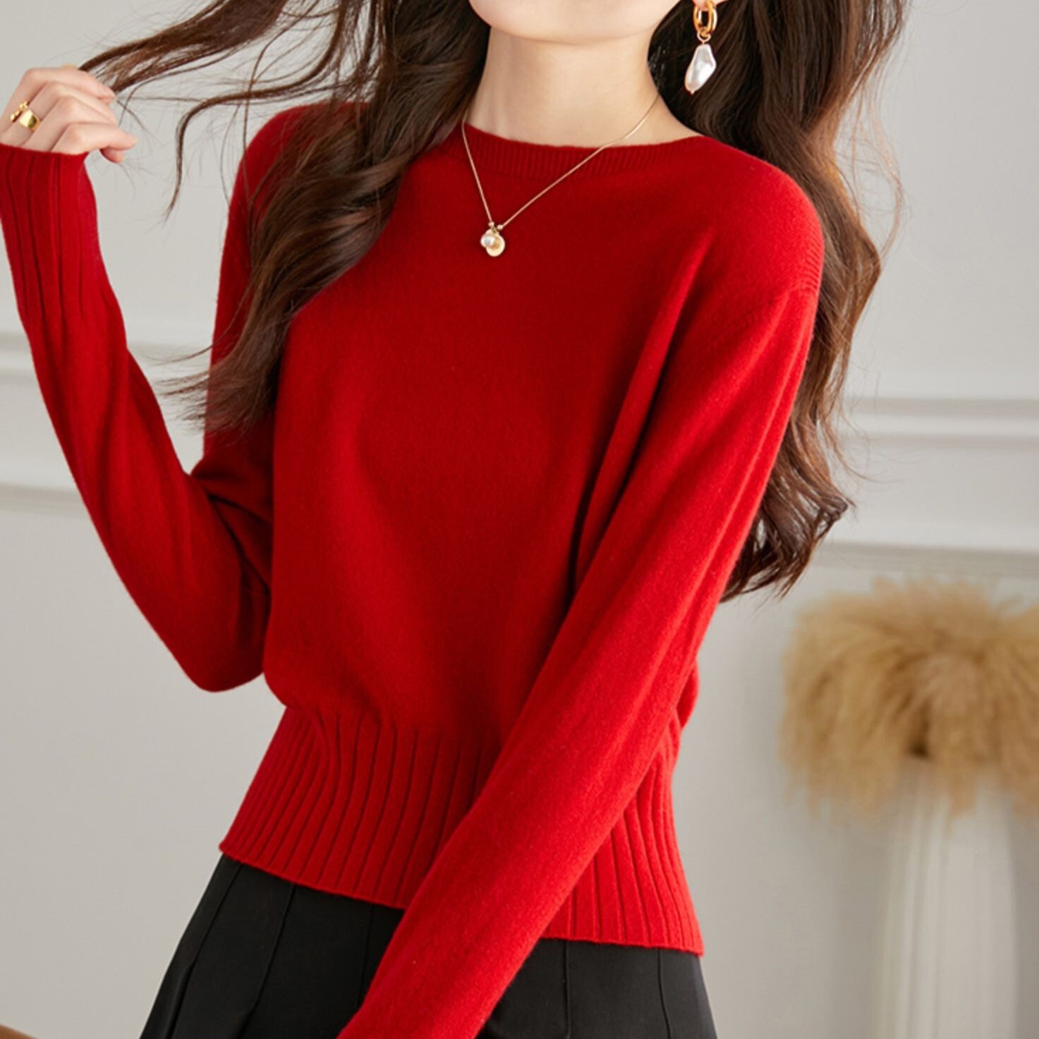 トップス ニットソー セーター 袖あり 長袖 ストレート Iライン かわいい 大人可愛い きれいめ シンプル 大人 上品 おしゃれ お洒落 大人可愛い 大人女子 ラブリー キュート ガーリー
