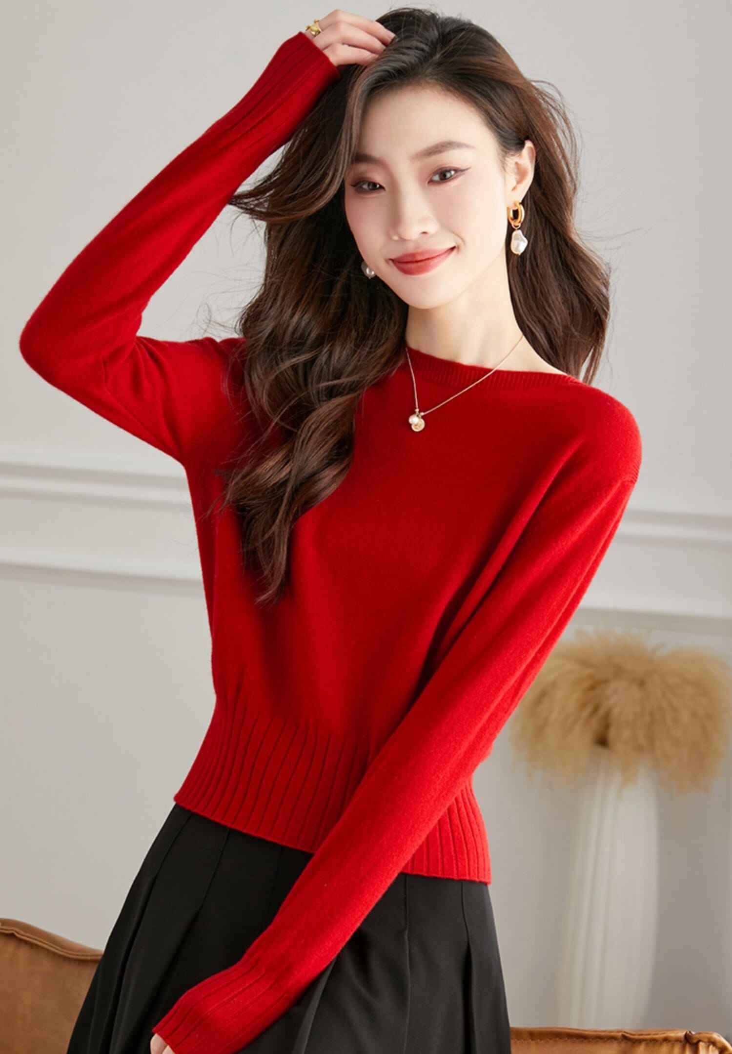 トップス ニットソー セーター 袖あり 長袖 ストレート Iライン かわいい 大人可愛い きれいめ シンプル 大人 上品 おしゃれ お洒落 大人可愛い 大人女子 ラブリー キュート ガーリー