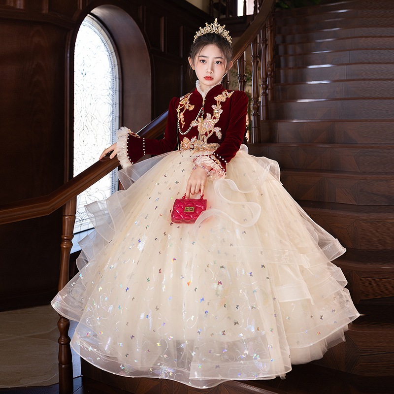 【2枚購入で 3oo円OFF】女の子のドレススプリングワインレッドベルベット美とハイエンドのホストピアノパフォーマンスコスム 【2枚購入で 3oo円OFF】女の子のドレススプリングワインレッドベルベット美とハイエンドのホストピアノパフォーマンスコスム