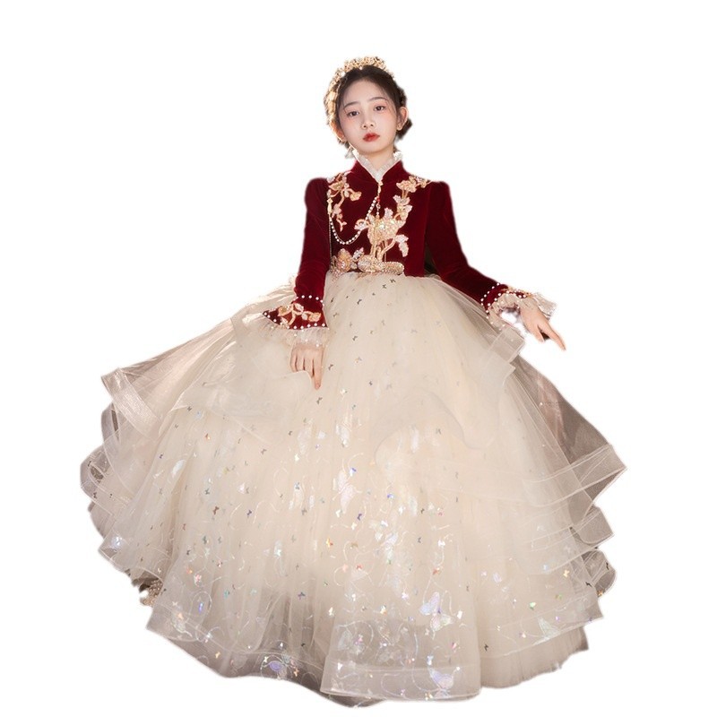 【2枚購入で 3oo円OFF】女の子のドレススプリングワインレッドベルベット美とハイエンドのホストピアノパフォーマンスコスム 【2枚購入で 3oo円OFF】女の子のドレススプリングワインレッドベルベット美とハイエンドのホストピアノパフォーマンスコスム