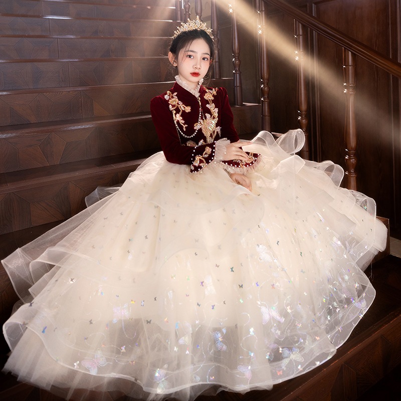 【2枚購入で 3oo円OFF】女の子のドレススプリングワインレッドベルベット美とハイエンドのホストピアノパフォーマンスコスム 【2枚購入で 3oo円OFF】女の子のドレススプリングワインレッドベルベット美とハイエンドのホストピアノパフォーマンスコスム