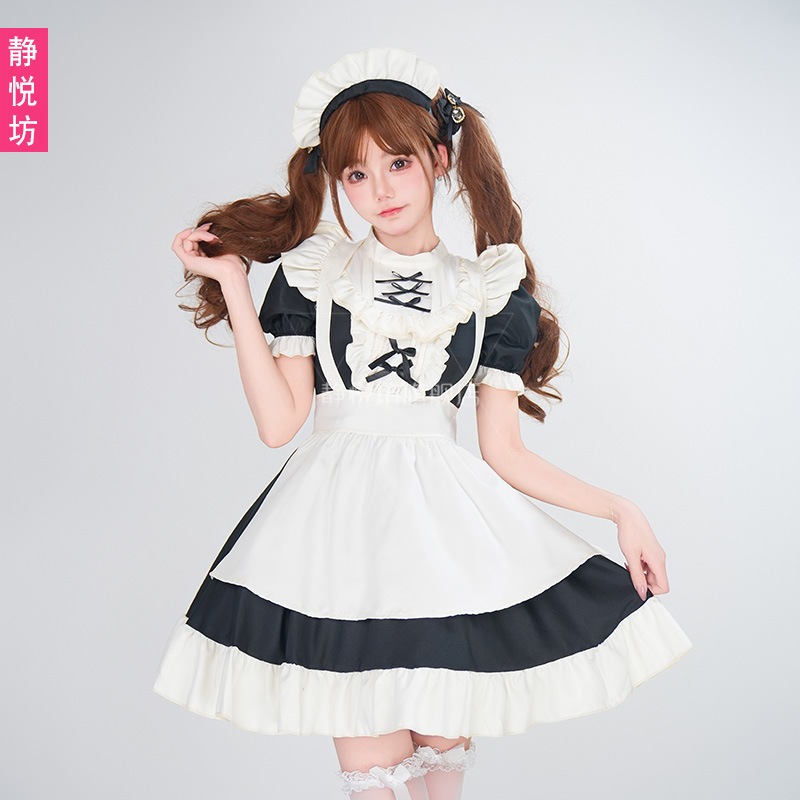日本の秋葉原コスプレ大きいサイズコスメイド服白黒ロリータドレススカートロリータメイド制服 日本の秋葉原コスプレ大きいサイズコスメイド服白黒ロリータドレススカートロリータメイド制服