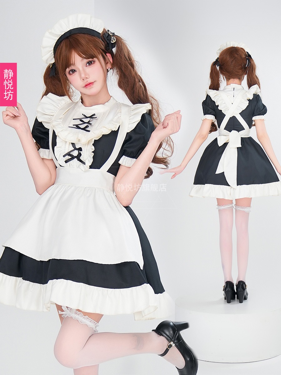 日本の秋葉原コスプレ大きいサイズコスメイド服白黒ロリータドレススカートロリータメイド制服 日本の秋葉原コスプレ大きいサイズコスメイド服白黒ロリータドレススカートロリータメイド制服