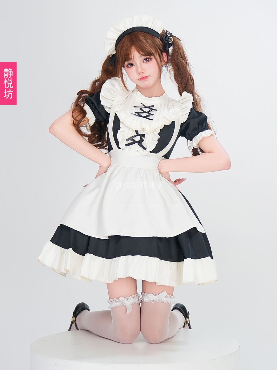 日本の秋葉原コスプレ大きいサイズコスメイド服白黒ロリータドレススカートロリータメイド制服 日本の秋葉原コスプレ大きいサイズコスメイド服白黒ロリータドレススカートロリータメイド制服