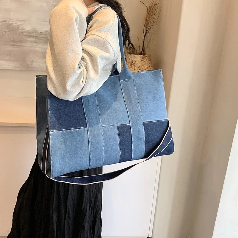 韓国 デニム トートバッグ ショルダーバッグ 斜めがけバッグ レディース 大容量 2way ショルダーバッグ 通勤 バッグ バック カバン 旅行バッグ かばん 可愛い 軽量 ハンドバッグ