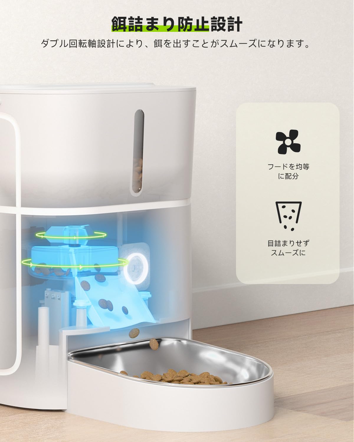 APD APETDOLA 自動給餌器 猫 アプリ遠隔操作 えさやり器 定時定量 1日6食 犬 自動餌やり機 音声録音 3L容量 鮮度保持 2WAY給電 手動給餌可 ステンレス皿 WiFi式 スマホ遠隔