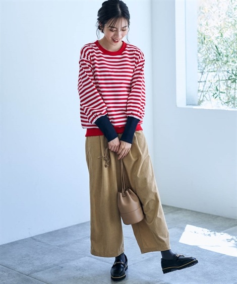 Tシャツ・カットソー 綿混配色リブボーダーカットソープルオーバー Otona Purete mdprevattcaulkingandwaterproofing.com