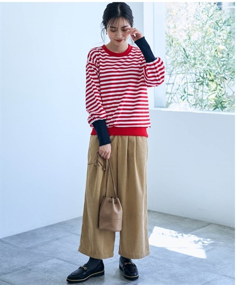 Tシャツ・カットソー 綿混配色リブボーダーカットソープルオーバー Otona Purete mdprevattcaulkingandwaterproofing.com