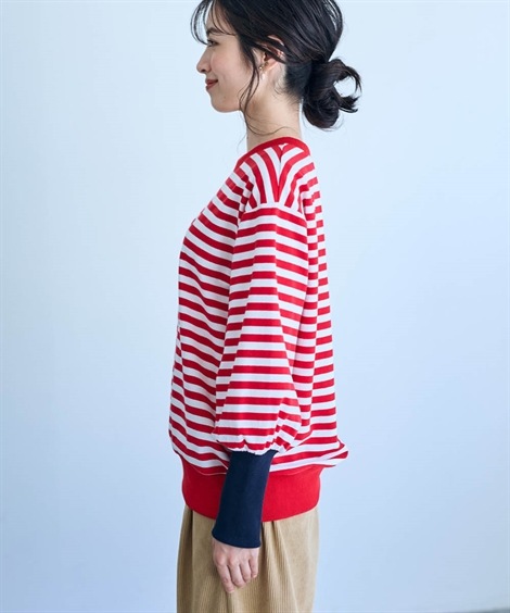Tシャツ・カットソー 綿混配色リブボーダーカットソープルオーバー Otona Purete mdprevattcaulkingandwaterproofing.com