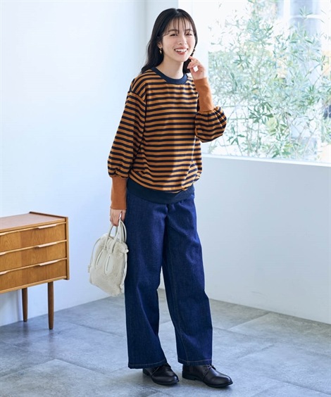 Tシャツ・カットソー 綿混配色リブボーダーカットソープルオーバー Otona Purete mdprevattcaulkingandwaterproofing.com