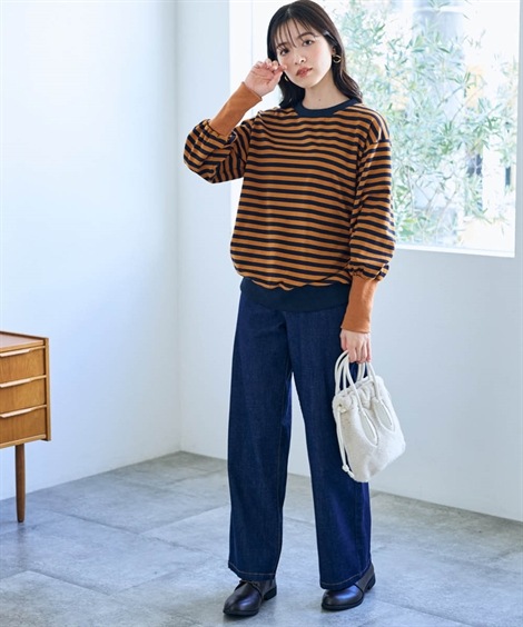 Tシャツ・カットソー 綿混配色リブボーダーカットソープルオーバー Otona Purete mdprevattcaulkingandwaterproofing.com