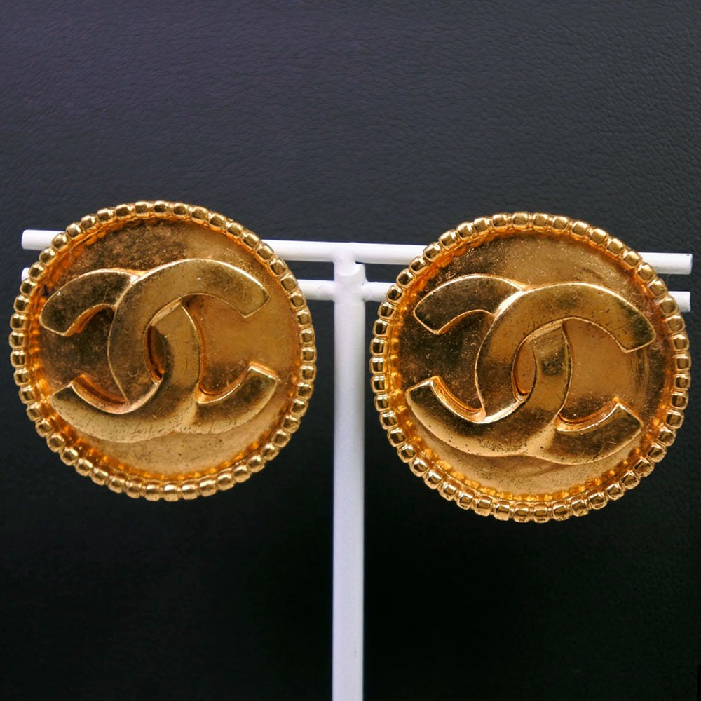 ココマーク イヤリング 金メッキ カラーストーン 96A 約27.8g レディース 中古品 A-ランク