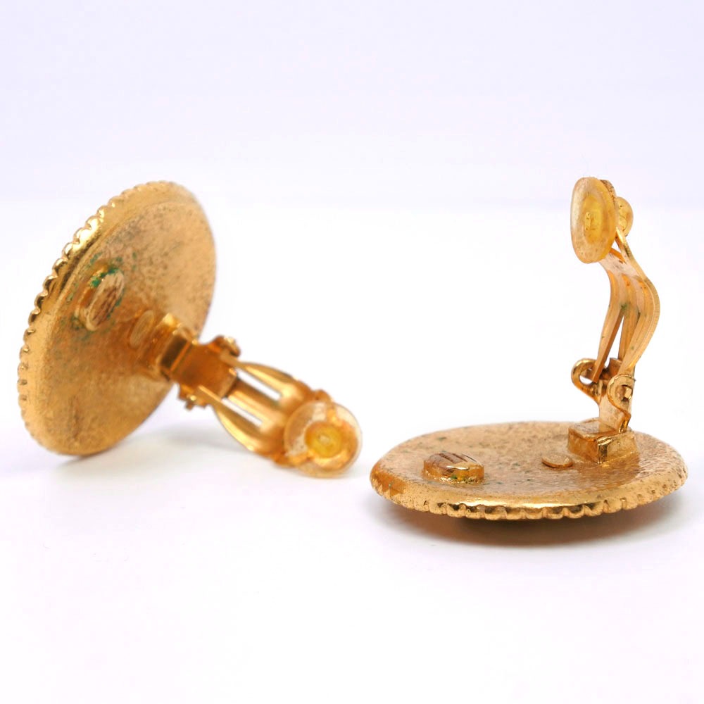 ココマーク イヤリング 金メッキ カラーストーン 96A 約27.8g レディース 中古品 A-ランク