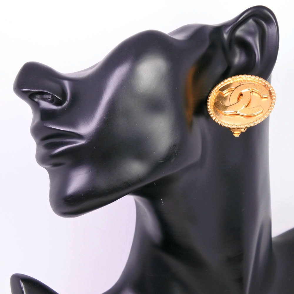 ココマーク イヤリング 金メッキ カラーストーン 96A 約27.8g レディース 中古品 A-ランク