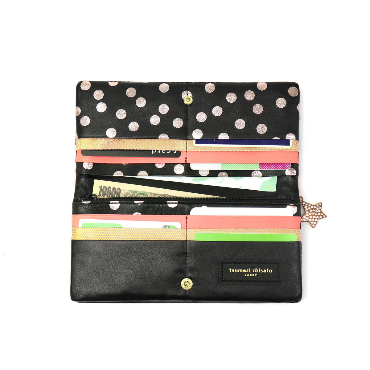 ツモリチサト 財布 tsumori chisato CARRY 新マルチドット 長財布 レディース 小銭入れあり 本革 57092
