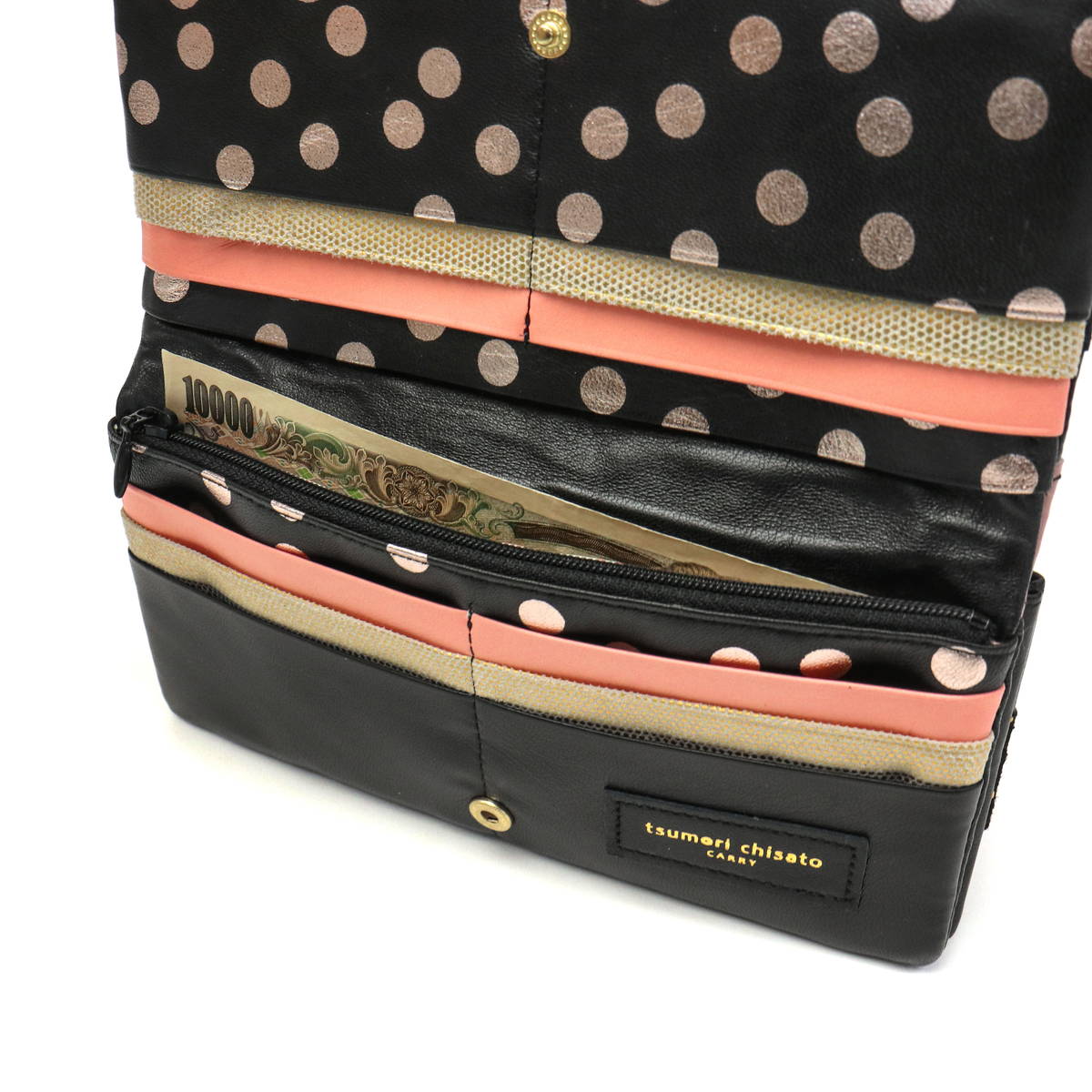 ツモリチサト 財布 tsumori chisato CARRY 新マルチドット 長財布 レディース 小銭入れあり 本革 57092