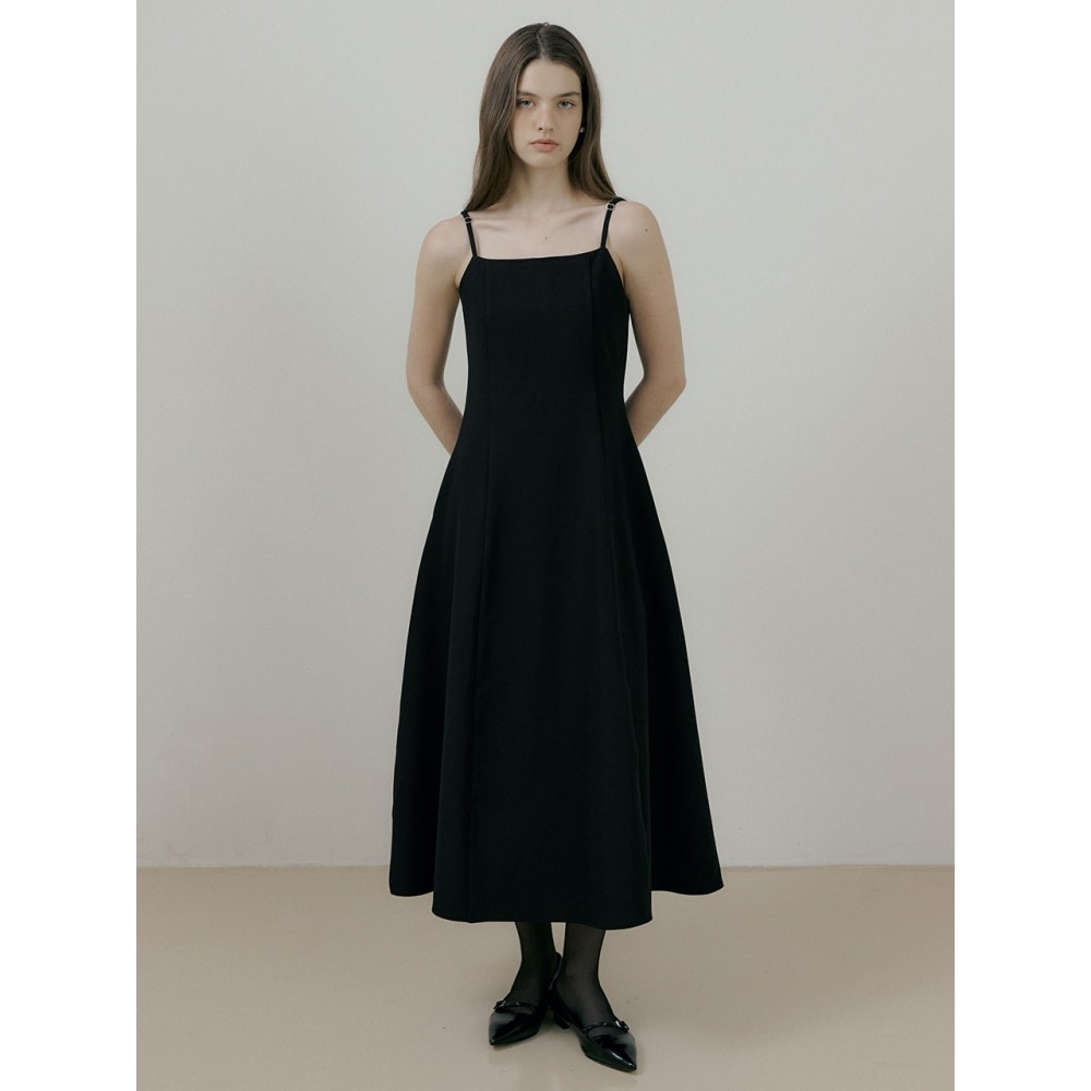 REORG ライスラウンドジャケットフレア付きノースリーブトップスブラック