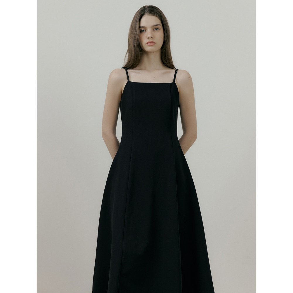 REORG ライスラウンドジャケットフレア付きノースリーブトップスブラック