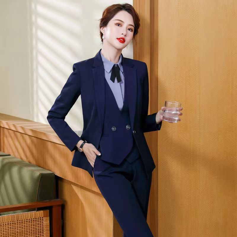 プロフェッショナルベストスーツフェミニンジュエリー美容師作業服秋服ホテルフロント3点セット プロフェッショナルベストスーツフェミニンジュエリー美容師作業服秋服ホテルフロント3点セット