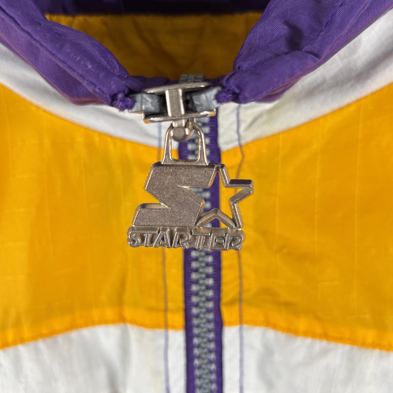 古着 ナイロンジャケット パーカー ハスキーチームロゴ刺繍 ツートンカラー フルジップ L イエロー メンズ