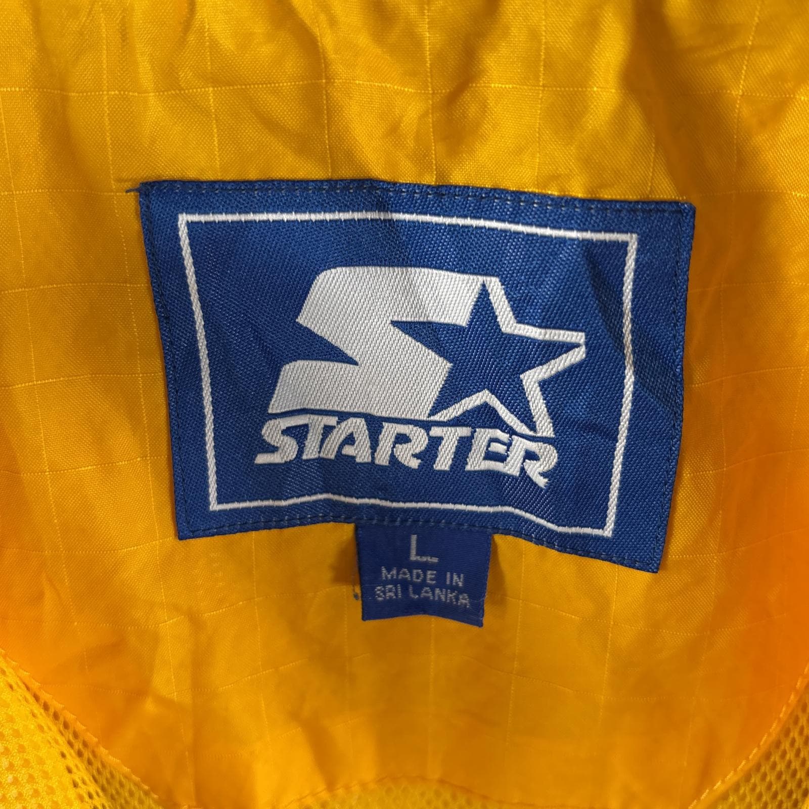 古着 ナイロンジャケット パーカー ハスキーチームロゴ刺繍 ツートンカラー フルジップ L イエロー メンズ