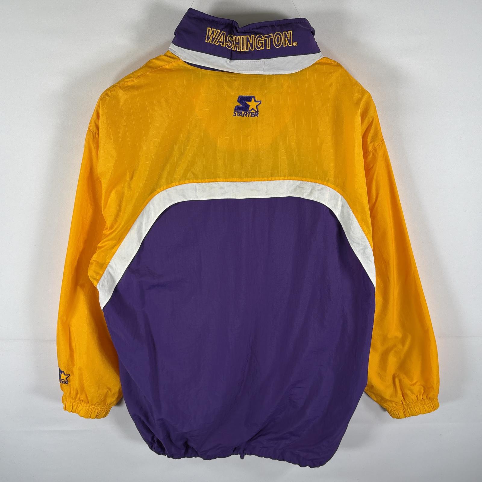 古着 ナイロンジャケット パーカー ハスキーチームロゴ刺繍 ツートンカラー フルジップ L イエロー メンズ