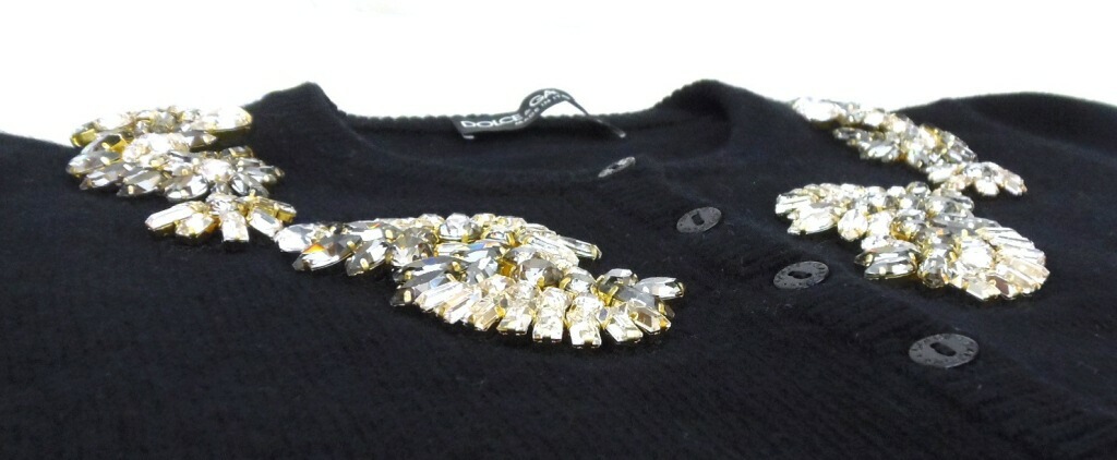 Dolce&Gabbana ビジュー付きニットカーディガン 黒【中古】(57232) Dolce&Gabbana ビジュー付きニットカーディガン 黒【中古】(57232)