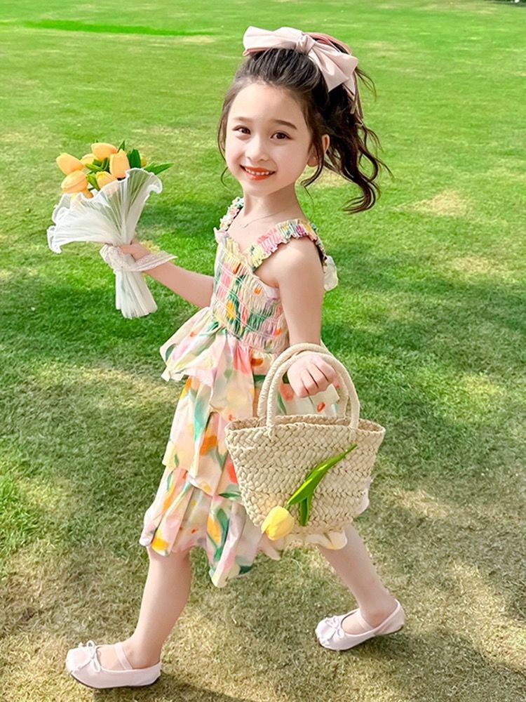 【1つ買うと10つ無料】女の子のビーチ夏2025年夏子供用プリンセスドレスリトルガールベイビーストレンジケーキドレス 【1つ買うと10つ無料】女の子のビーチ夏2025年夏子供用プリンセスドレスリトルガールベイビーストレンジケーキドレス