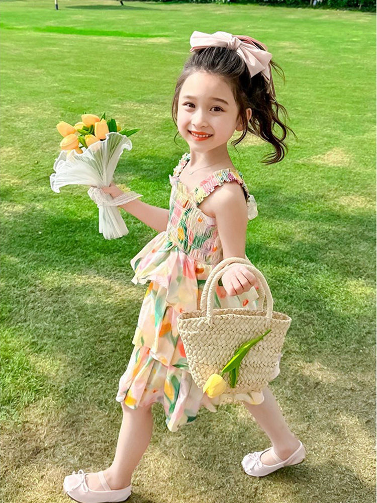 【1つ買うと10つ無料】女の子のビーチ夏2025年夏子供用プリンセスドレスリトルガールベイビーストレンジケーキドレス 【1つ買うと10つ無料】女の子のビーチ夏2025年夏子供用プリンセスドレスリトルガールベイビーストレンジケーキドレス