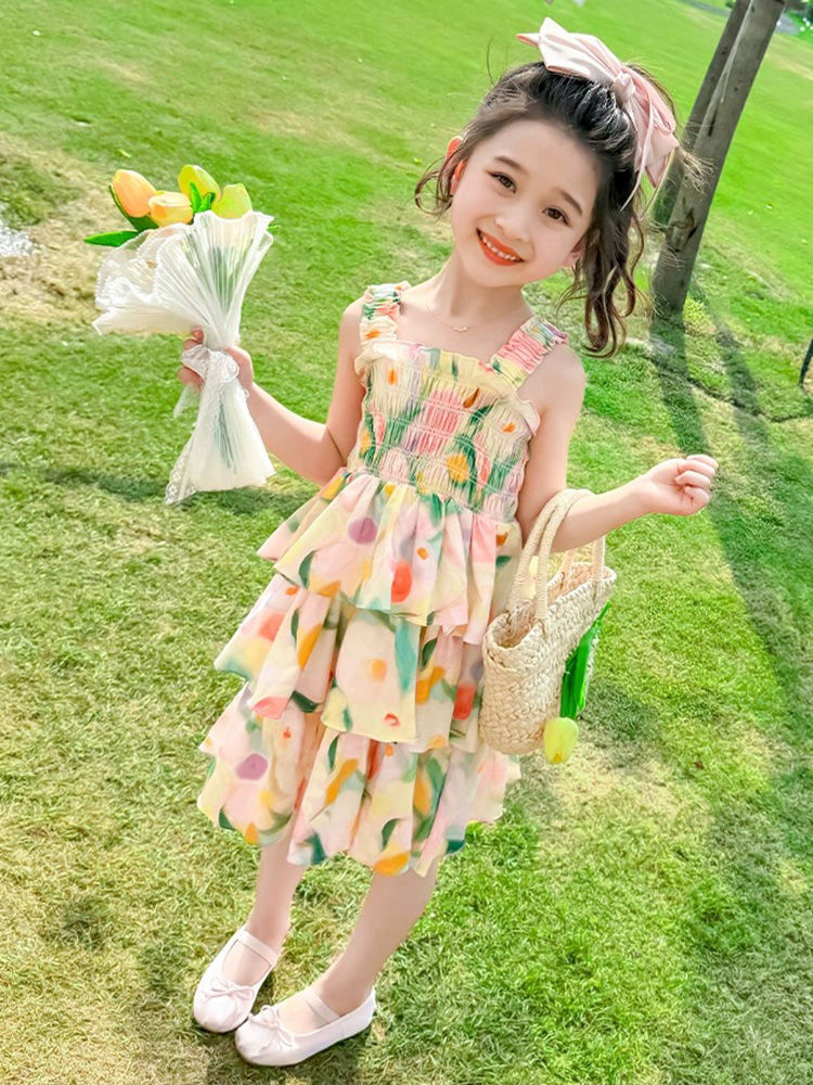 【1つ買うと10つ無料】女の子のビーチ夏2025年夏子供用プリンセスドレスリトルガールベイビーストレンジケーキドレス 【1つ買うと10つ無料】女の子のビーチ夏2025年夏子供用プリンセスドレスリトルガールベイビーストレンジケーキドレス