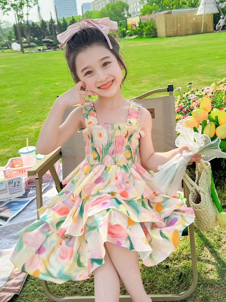 【1つ買うと10つ無料】女の子のビーチ夏2025年夏子供用プリンセスドレスリトルガールベイビーストレンジケーキドレス 【1つ買うと10つ無料】女の子のビーチ夏2025年夏子供用プリンセスドレスリトルガールベイビーストレンジケーキドレス