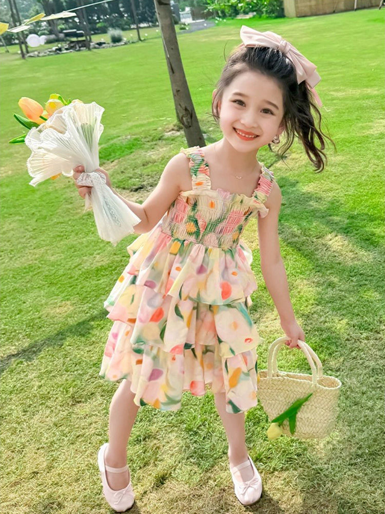 【1つ買うと10つ無料】女の子のビーチ夏2025年夏子供用プリンセスドレスリトルガールベイビーストレンジケーキドレス 【1つ買うと10つ無料】女の子のビーチ夏2025年夏子供用プリンセスドレスリトルガールベイビーストレンジケーキドレス