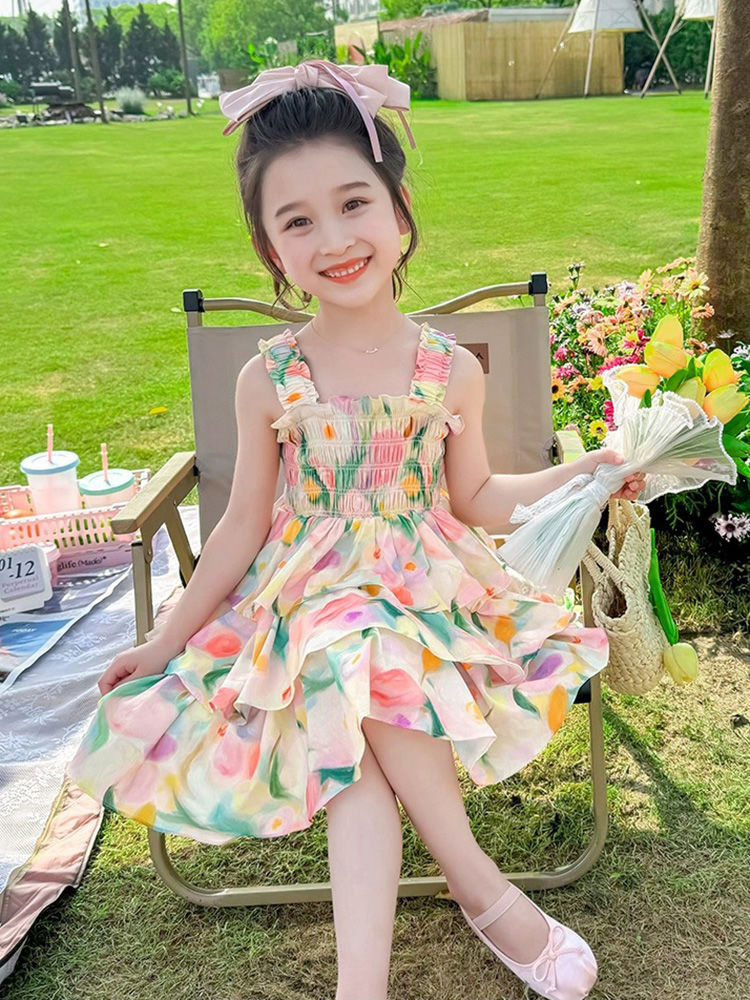 【1つ買うと10つ無料】女の子のビーチ夏2025年夏子供用プリンセスドレスリトルガールベイビーストレンジケーキドレス 【1つ買うと10つ無料】女の子のビーチ夏2025年夏子供用プリンセスドレスリトルガールベイビーストレンジケーキドレス