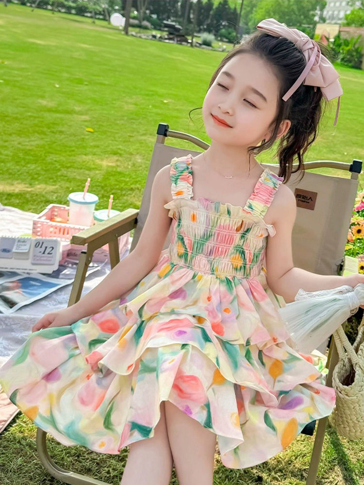 【1つ買うと10つ無料】女の子のビーチ夏2025年夏子供用プリンセスドレスリトルガールベイビーストレンジケーキドレス 【1つ買うと10つ無料】女の子のビーチ夏2025年夏子供用プリンセスドレスリトルガールベイビーストレンジケーキドレス