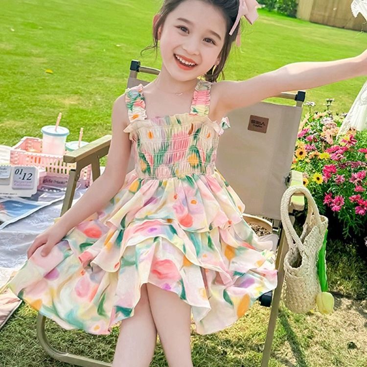 【1つ買うと10つ無料】女の子のビーチ夏2025年夏子供用プリンセスドレスリトルガールベイビーストレンジケーキドレス 【1つ買うと10つ無料】女の子のビーチ夏2025年夏子供用プリンセスドレスリトルガールベイビーストレンジケーキドレス