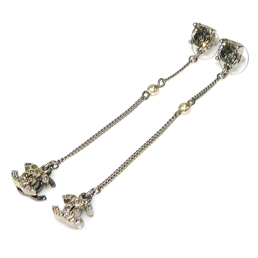 シャネル CHANEL ピアス ココマーク メタル/ラインストーン シルバー レディース w1159a シャネル CHANEL ピアス ココマーク メタル/ラインストーン シルバー レディース w1159a