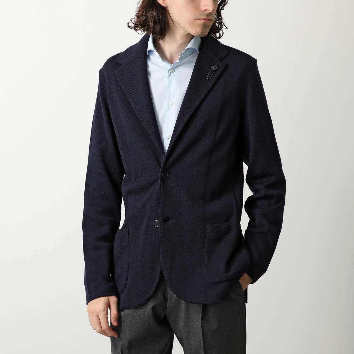 LARDINI ラルディーニ ニットジャケット IVLJM56 IV63000 メンズ カーディガン シングルブレスト サイドベンツ ラペルピン 2B カラー6 LARDINI ラルディーニ ニットジャケット IVLJM56 IV63000 メンズ カーディガン シングルブレスト サイドベンツ ラペルピン 2B カラー6