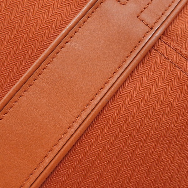 エルメス HERMES ショルダーバッグ アカプルコ ポシェット バンドリエール トワルシェブロン レザー オレンジ シルバー金具【中古】