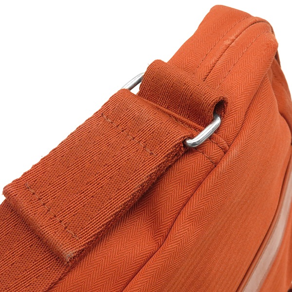 エルメス HERMES ショルダーバッグ アカプルコ ポシェット バンドリエール トワルシェブロン レザー オレンジ シルバー金具【中古】