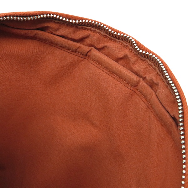 エルメス HERMES ショルダーバッグ アカプルコ ポシェット バンドリエール トワルシェブロン レザー オレンジ シルバー金具【中古】
