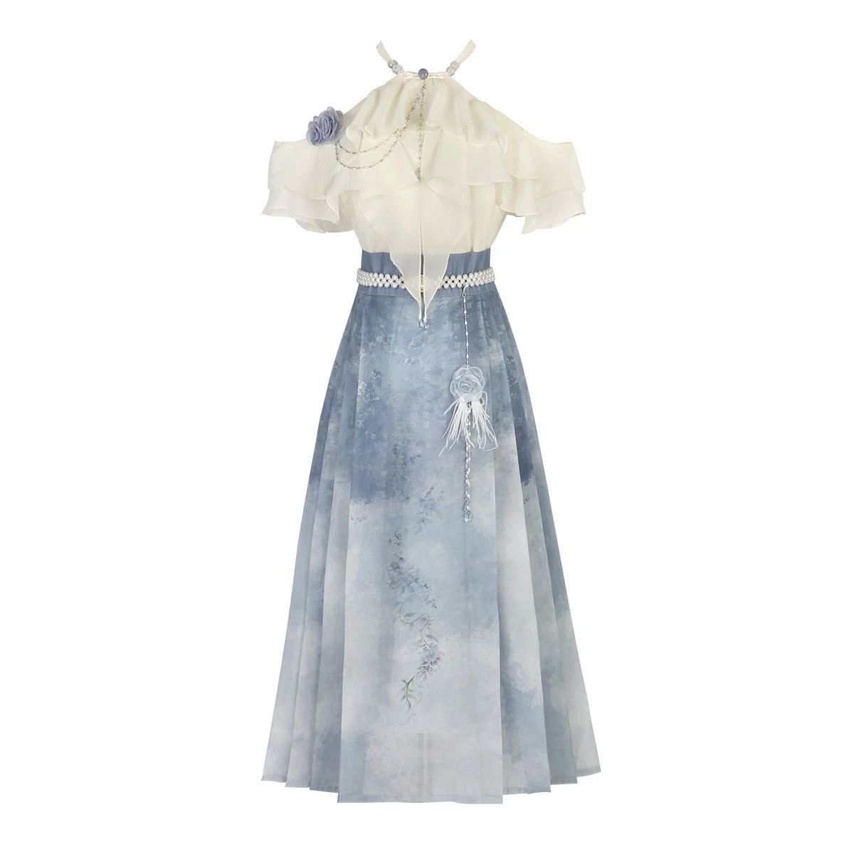 【フルセット】紫藤寄雲川新韓国cosエレメント露肩上着スカートセット 【フルセット】紫藤寄雲川新韓国cosエレメント露肩上着スカートセット