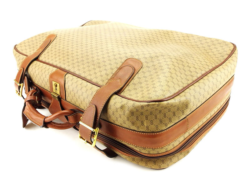 グッチ GUCCI ボストンバッグ トランクケース 旅行用バッグ レディース メンズ 可 オールドグッチ マイクロGG ベージュ×ブラウン×ゴールド PVC×レザー ヴィンテージ 良品 【中古】 T3 グッチ GUCCI ボストンバッグ トランクケース 旅行用バッグ レディース メンズ 可 オールドグッチ マイクロGG ベージュ×ブラウン×ゴールド PVC×レザー ヴィンテージ 良品 【中古】 T3