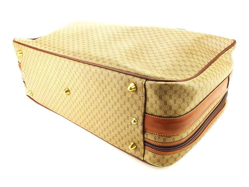 グッチ GUCCI ボストンバッグ トランクケース 旅行用バッグ レディース メンズ 可 オールドグッチ マイクロGG ベージュ×ブラウン×ゴールド PVC×レザー ヴィンテージ 良品 【中古】 T3 グッチ GUCCI ボストンバッグ トランクケース 旅行用バッグ レディース メンズ 可 オールドグッチ マイクロGG ベージュ×ブラウン×ゴールド PVC×レザー ヴィンテージ 良品 【中古】 T3