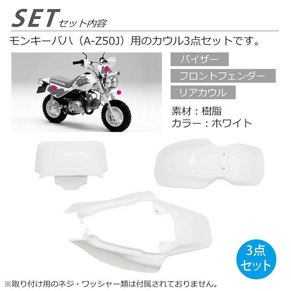 Qoo10] ホンダ モンキー バハ カウル 3点セット 純正