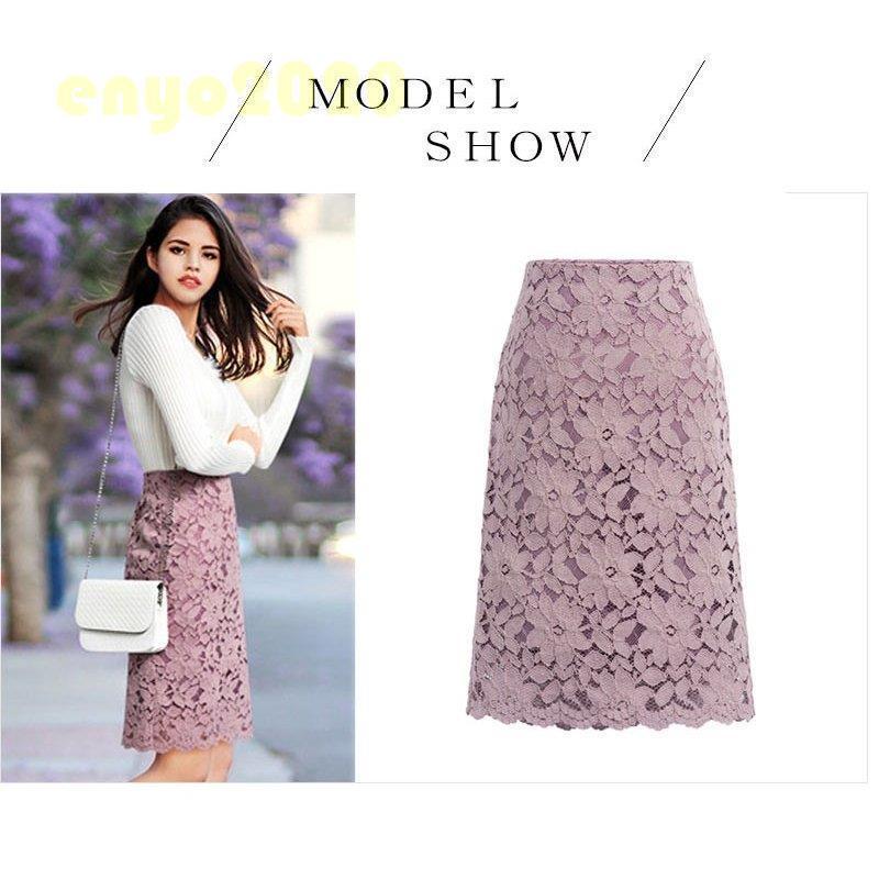 [最安値挑戦]!!スカート 膝丈 春 コーデ レディース タイトスカート 膝丈スカート ボトムス レース レーススカート オシャレ シルエット Aライン 通勤 OL 着痩