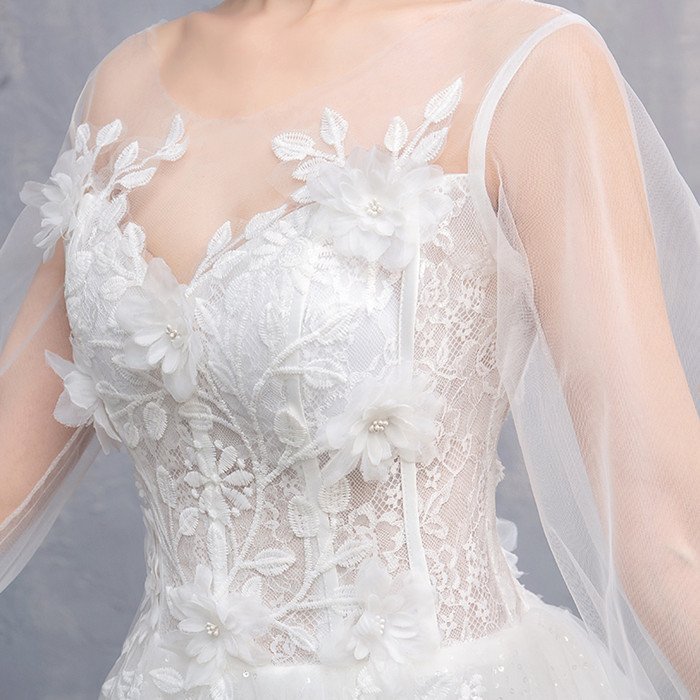 長袖 パーティードレス ウェティグドレス ロングドレス 結婚式 Aラインドレス 安い 大きいサイズ 二次会 海外挙式 花嫁 ドレス 花嫁 ワンピース エンパイア